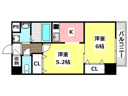 センターポイント吉志部(2K/5階)の間取り写真