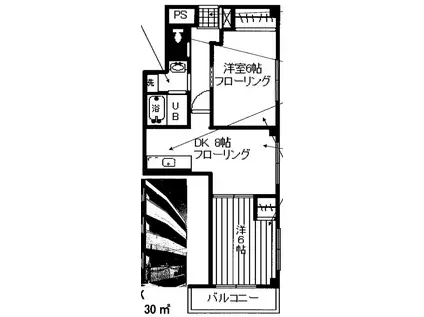 グレース笹倉(2DK/2階)の間取り写真