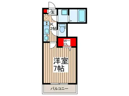 K´S CITY大宮(1K/2階)の間取り写真