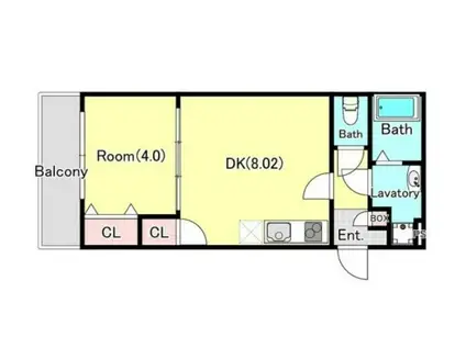 ラ北春日部(1LDK/1階)の間取り写真