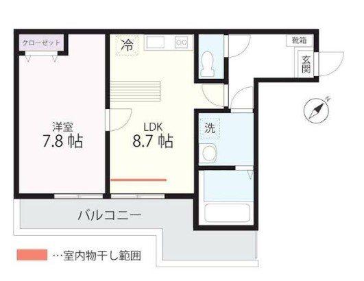 QUIET CRAB HOUSE MIX三ツ沢下町(1LDK/3階)の間取り写真