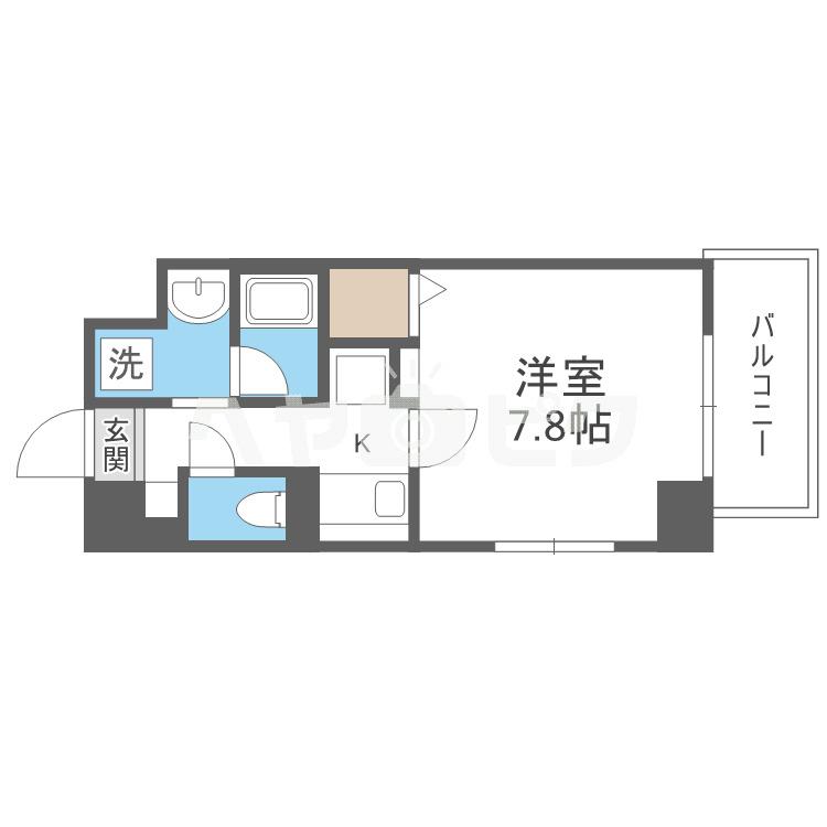 REXIA SHIN UMEDA DUO(1K/2階)の間取り写真