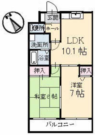 パークツインズA棟(2LDK/1階)の間取り写真
