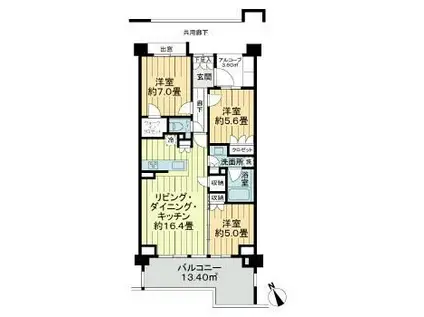 吉祥寺御殿山HOUSE(3LDK/3階)の間取り写真