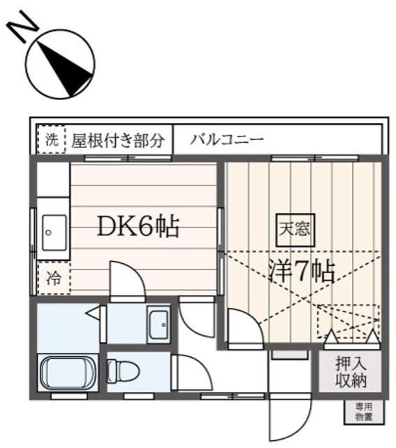 ISプラステリア2(1DK/2階)の間取り写真