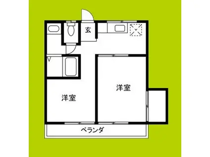 浅井マンション(2DK/3階)の間取り写真