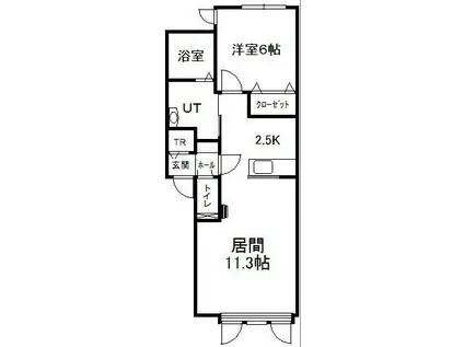 メゾン・ド・ルシャI(1LDK/1階)の間取り写真