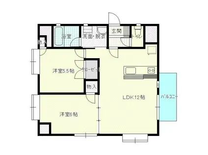 グリーンコート南熊本(2LDK/11階)の間取り写真