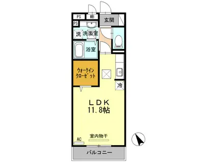 サンフォレストIII(ワンルーム/3階)の間取り写真