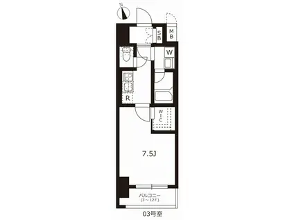 ハーモニーレジデンス名古屋今池(1K/5階)の間取り写真