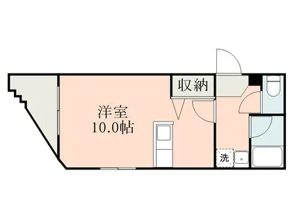 レインボー荒田II(ワンルーム/3階)の間取り写真