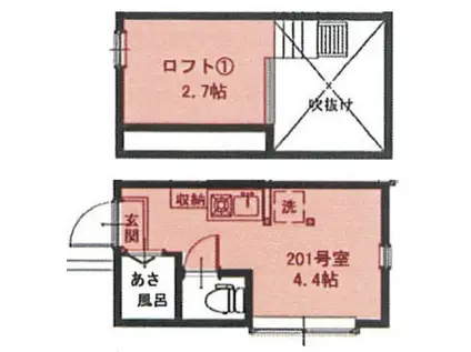 アーバンプレイス阿佐ヶ谷III(ワンルーム/2階)の間取り写真