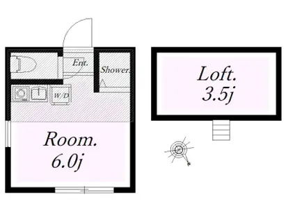 ユナイト安針ネイマール(ワンルーム/2階)の間取り写真
