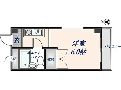 ナンソーハイツ(1K/1階)の間取り写真