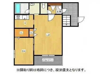 リブズ菊池II(1LDK/2階)の間取り写真
