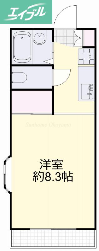 クイーンコーポ(1K/3階)の間取り写真