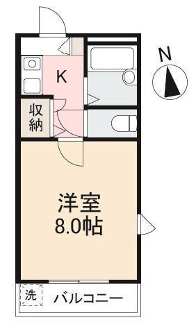 オリンピア塩上(1K/3階)の間取り写真