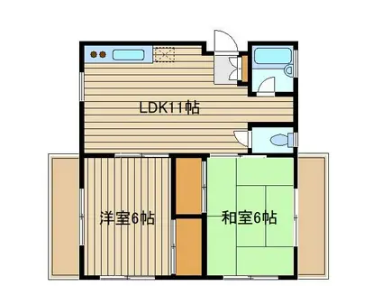エスコートオノプラザ(2LDK/2階)の間取り写真