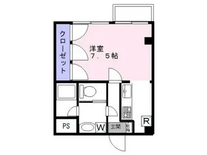 アプリリア(1K/1階)の間取り写真