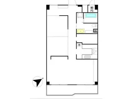 湘南グリーンハイツ1号棟(ワンルーム/4階)の間取り写真