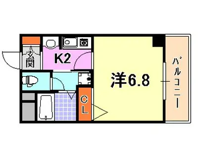 プレサンス神戸みなと元町(1K/6階)の間取り写真