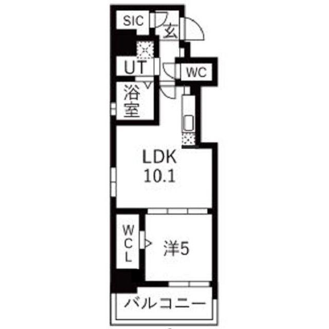 ミラージュパレス本町DEPART(1LDK/13階)の間取り写真