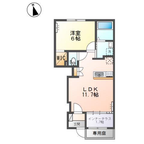 エス・ハウス(1LDK/1階)の間取り写真