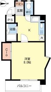 ロイヤル楠元(1K/3階)の間取り写真