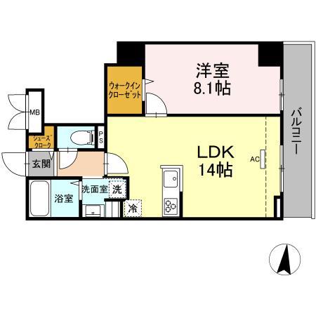 GRAND SOLEIL(1LDK/3階)の間取り写真