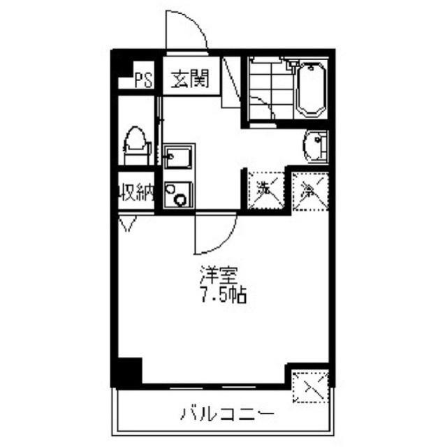 エスぺシア華III(1K/2階)の間取り写真
