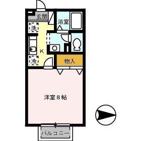 セジュール桜馬場(1K/2階)の間取り写真