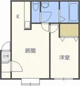西宮の沢レモンハイツ(1LDK/3階)の間取り写真