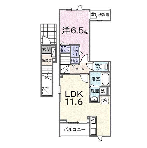 ミルト ブリッサ 大原(1LDK/2階)の間取り写真