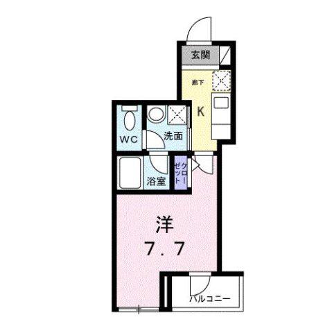 ライズ脇田町I(1K/3階)の間取り写真