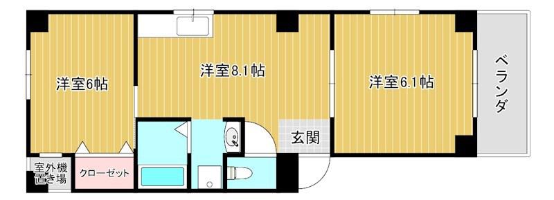コーエンプレイス(2LDK/3階)の間取り写真