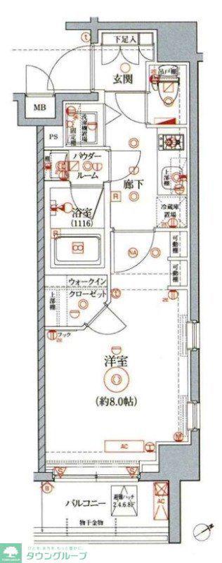 アルテシモ レジウス(1K/4階)の間取り写真
