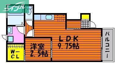 ボア・ラヴィーヌE(1DK/1階)の間取り写真