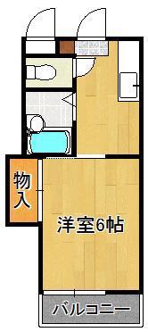 シャトレ境川II(1K/2階)の間取り写真