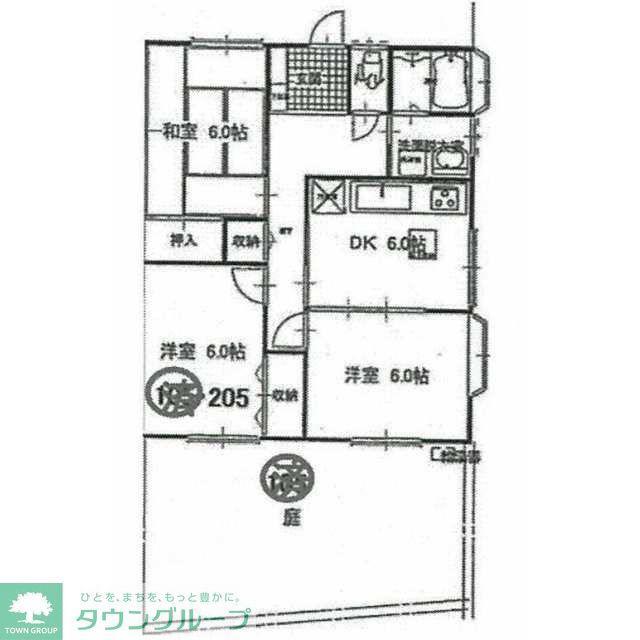 ウェルネス(3DK/2階)の間取り写真