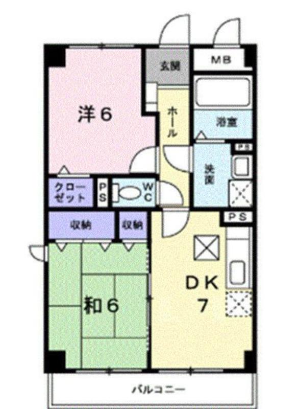 サンハイム宮千代(2DK/3階)の間取り写真