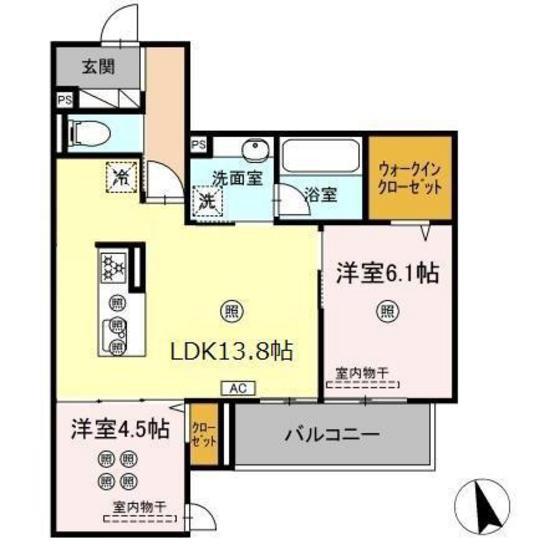 グランシャリオ(2LDK/3階)の間取り写真