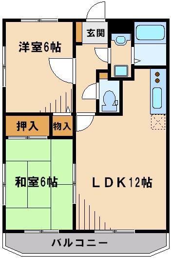 エマーレ北越谷(2LDK/4階)の間取り写真