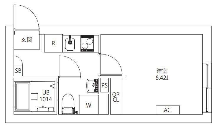 AXIA M-CITY武蔵小山(1K/B1階)の間取り写真