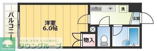 とうすい(1K/1階)の間取り写真