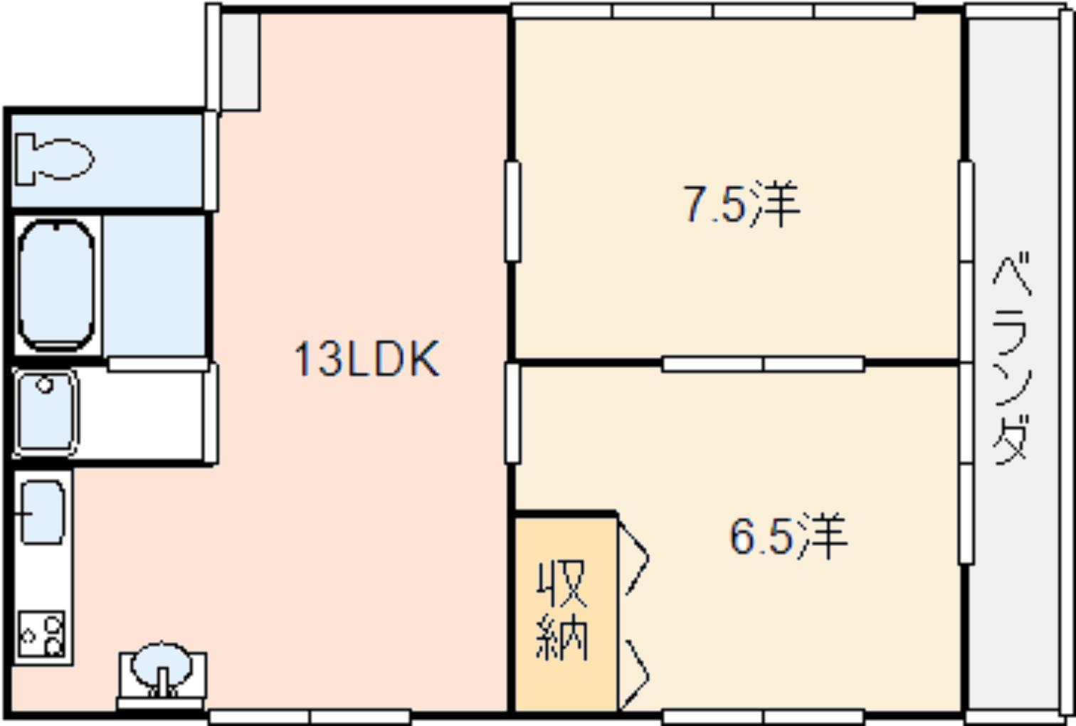 あけぼのハイツ 3階(2LDK/3階)の間取り写真
