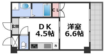 ヒットメゾン大智(1DK/1階)の間取り写真