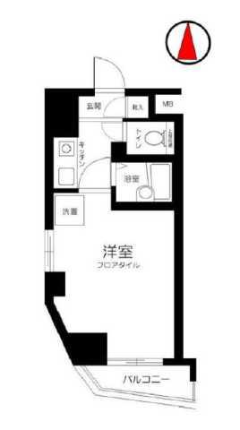 ダイホープラザ上落合(1K/12階)の間取り写真