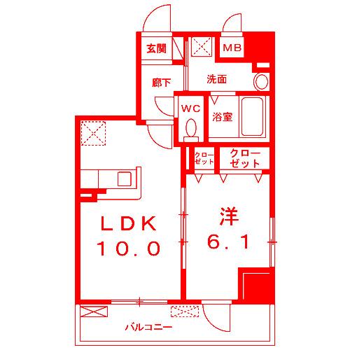 ベル メゾン(1LDK/2階)の間取り写真