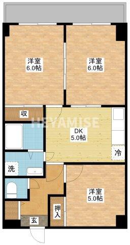 パークヒルズ立山(3DK/3階)の間取り写真