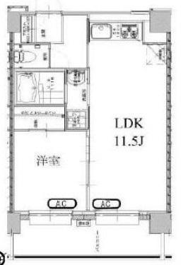 三軒茶屋グリーンマンション(1LDK/6階)の間取り写真
